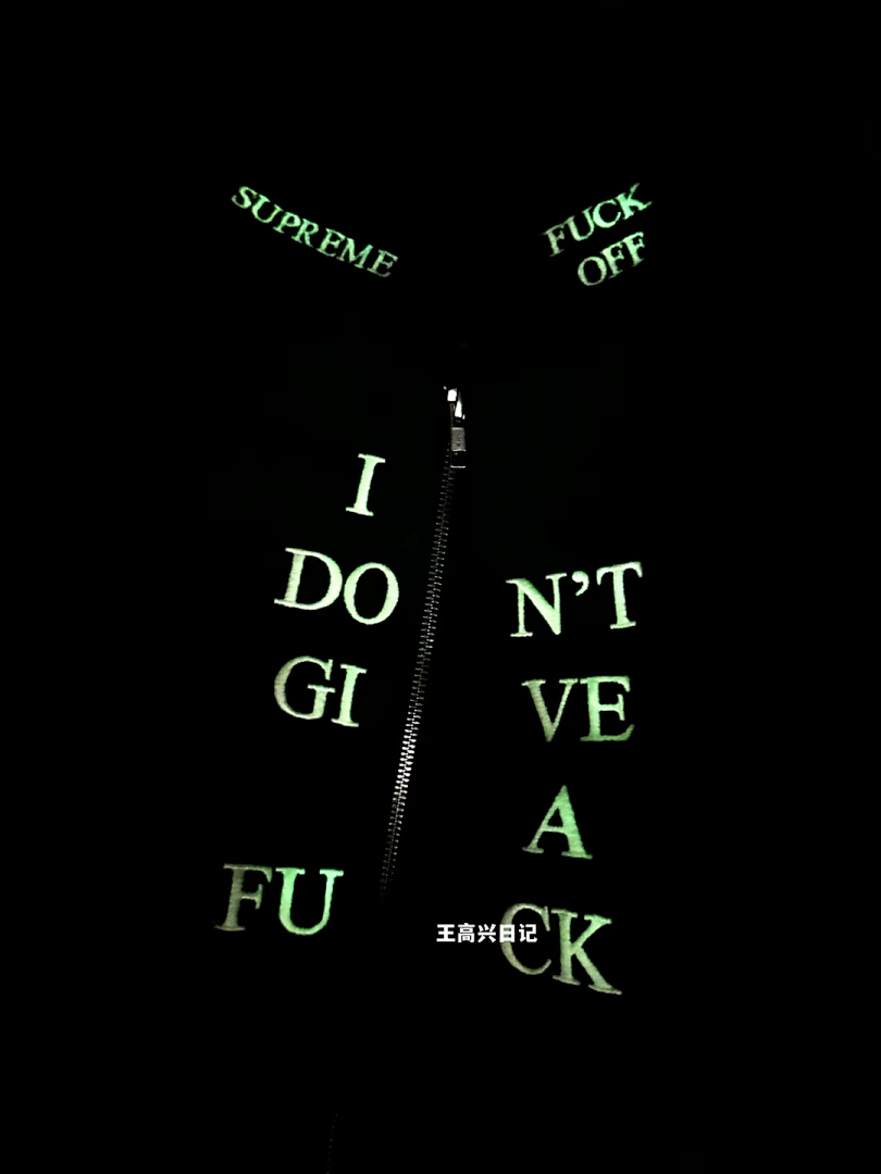 Supreme 378 FW25 IDGAF ZIP UP HOODED Embroidered (Black Grey) - Image 41