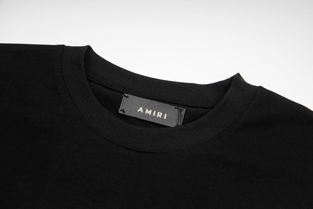 AMIRI 118 Wide Version Model Short Sleeve T Black White S M L XL 9947# - Image 5