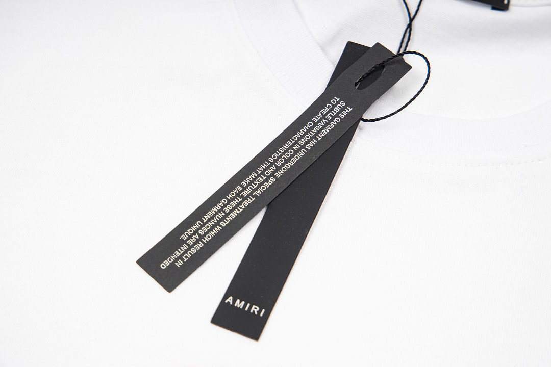 AMIRI 118 26Ss New Fleece Embroidered Short Sleeve T Black White S M L XL 9929# - Image 19