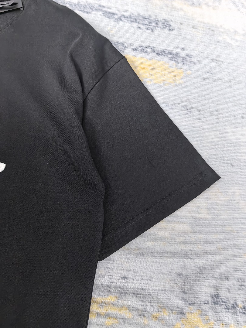 AMIRI 118 26Ss New Fleece Embroidered Short Sleeve T Black White S M L XL 9929# - Image 28
