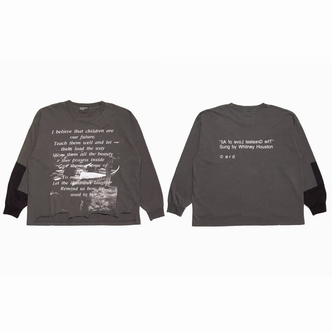Enfants Riches Deprimes 168 Enfants Riches Deprimes 《 》 Patchwork Long Sleeve T : S M L XL (Black Grey) - Image 3