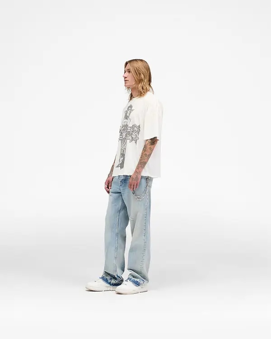 Represent 138 REPRESENT New High Mens Womens Top Wide Short Sleeve : S M L XL Water (White) - Image 33