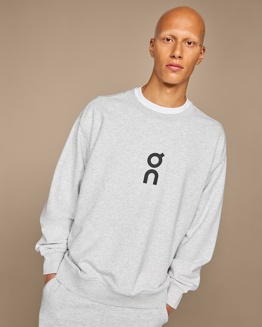 On Running ON SALE118 CLUB CREWNECK SWEATSHIRT LOGO Print Collar Top Long Sleeve : Black White Light Grey S M L - Image 12