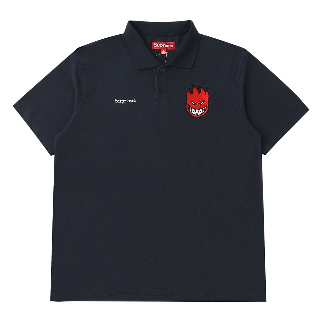 Ralph Lauren 258 SS26 Polo Small Fire Embroidered Canvas Short Sleeve : Black White S-XL - Image 8