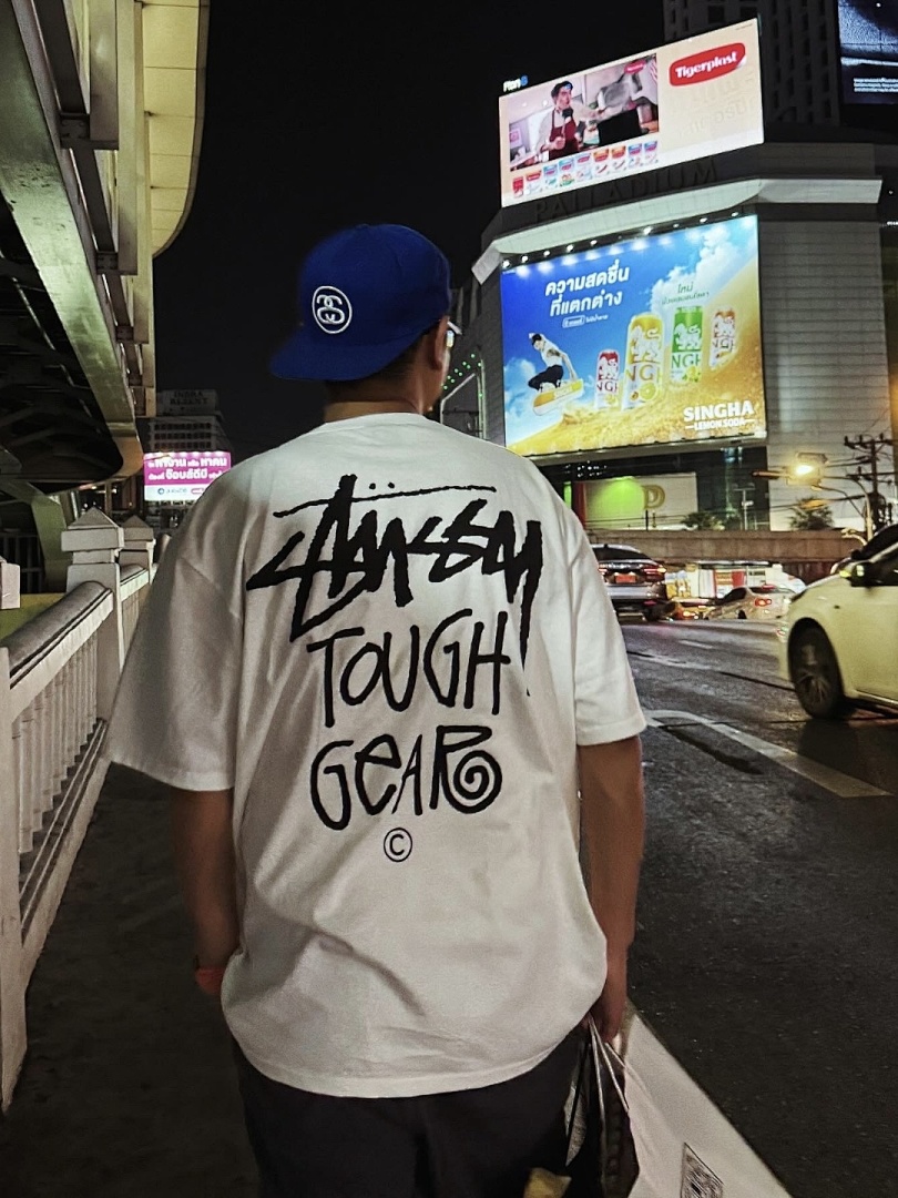 Stussy 108 STUSSY SS24 TOUGH GEAR TEE Print Short Sleeve Black White S-XL - Image 22