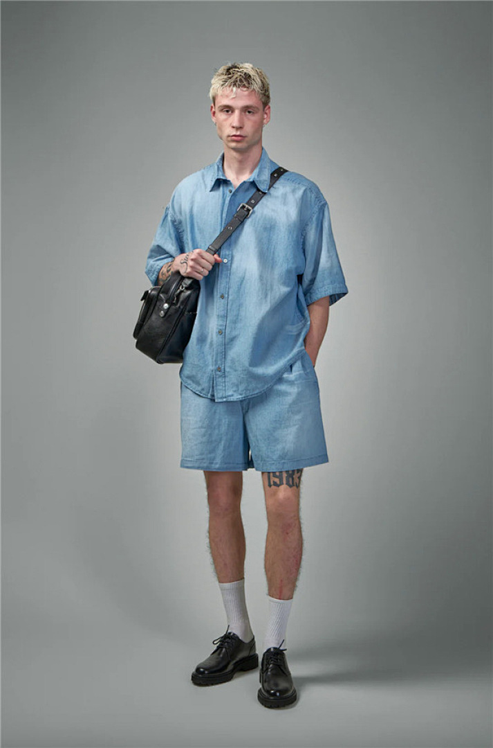 Acne Studios 168 AC LOGO Short Water Blue S-XL 7604# - Image 22