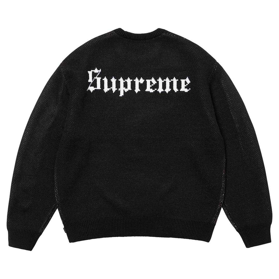 Supreme 298 Sup 24FW Snow White Kids Fleece Black S M L XL - Image 3