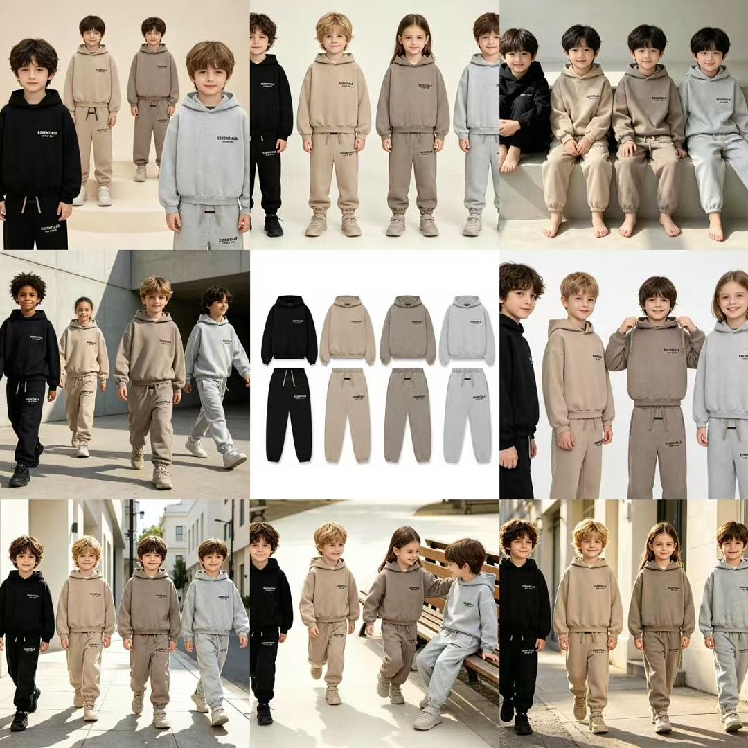 Essentials 158 Kids Ess FALL24 HOLIDAY Gum Velvet : Dark Mist Grey Light Black Desert Gold Brown 4/5 6/7 8 10 12 14/16 - Image 54