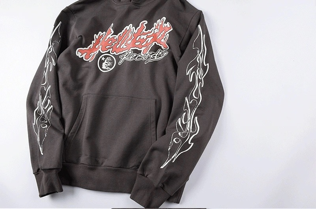 Hellstar 258 Hellstar Studios Tour Hoodie Fire Flame Mens Womens Wide Water Grey S-M-L-XL - Image 7