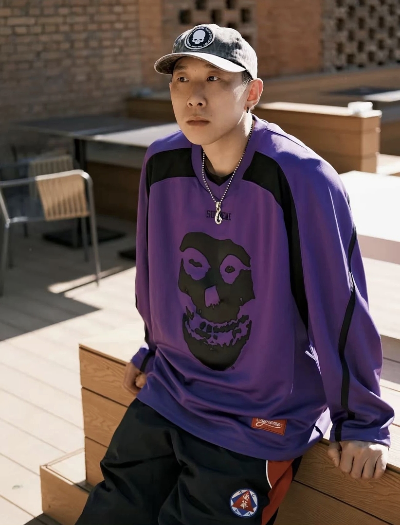 Supreme 248 SS26 HOCKEY JERSEY Long Sleeve Ice Black Purple S- XL - Image 29