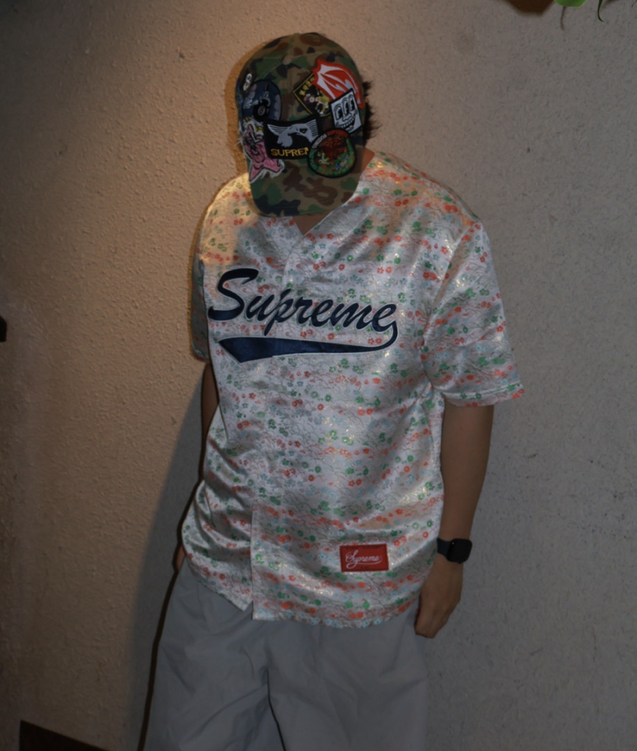 Supreme 298 SS26 KIMONO BASEBALL JERSEY Floral White Black Navy S-XL - Image 28