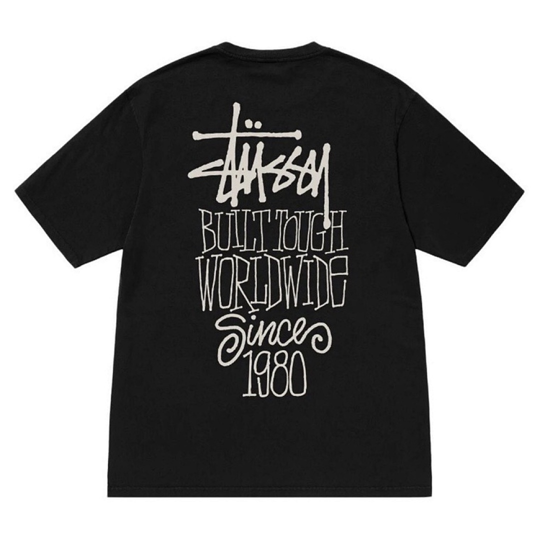Stussy 98 STU FW23 BUILT TOUGH TEE PIGMENT DYED Print Short Sleeve T : Black Off White S M L XL Y1338#