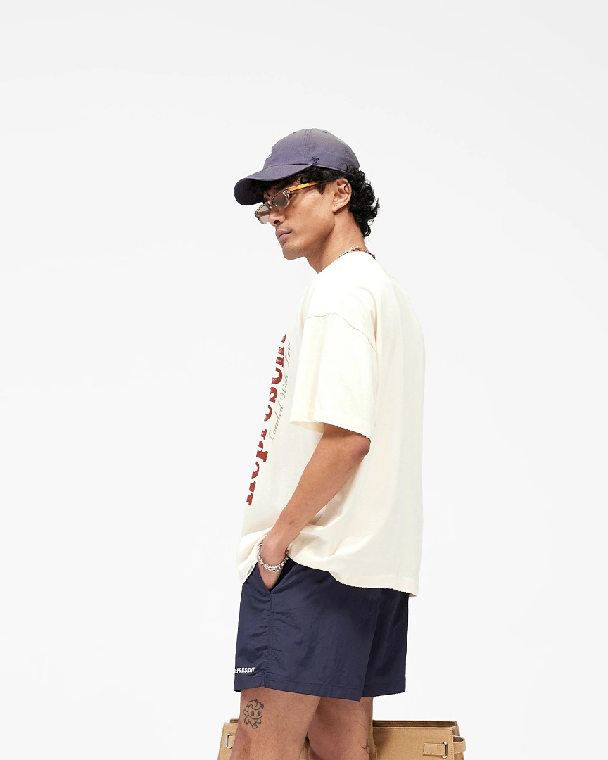 Represent 138 REPRESENT New High Mens Womens Top Wide Short Sleeve : S M L XL Cream Apricot - Image 24