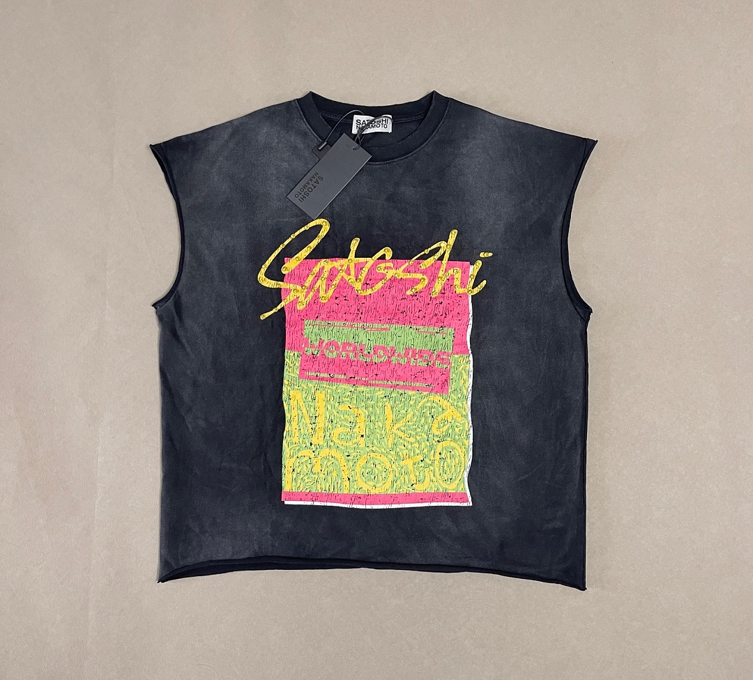 Unbranded 128 Satoshi Nakamoto Worldwide Cut Off Tee / Cup Half Full Sleeve T : Washed Black S M L - Image 5