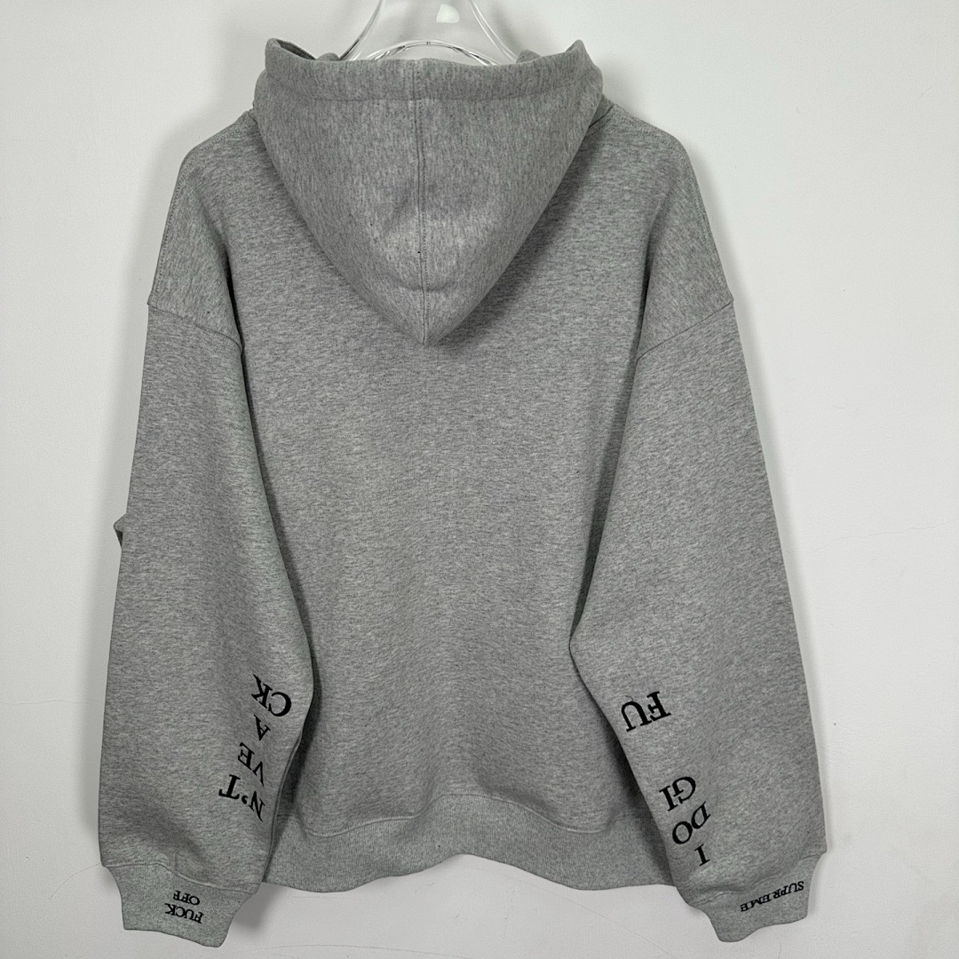 Supreme 378 FW25 IDGAF ZIP UP HOODED Embroidered (Black Grey) - Image 13