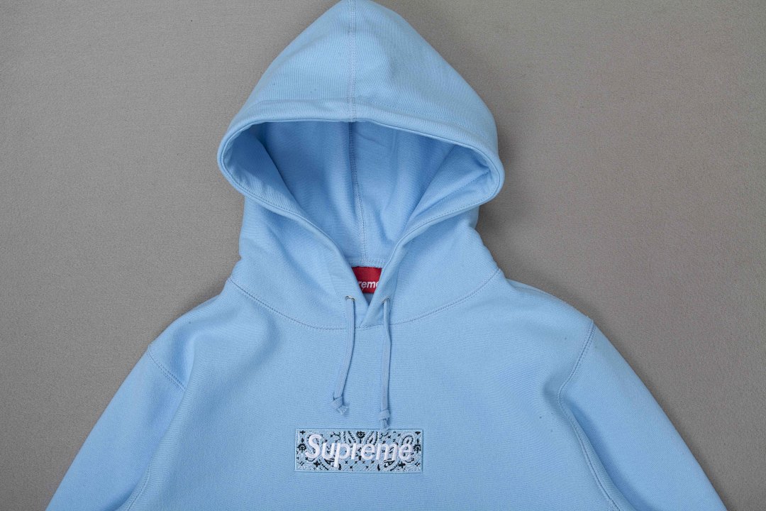 Supreme 248 Fruit Floral Embroidered Label SUP Bandana Box Logo Hooded Sweatshirt BOXLOGO Velvet Black Grey Red Pink Sky Blue S-XL S303# - Image 20