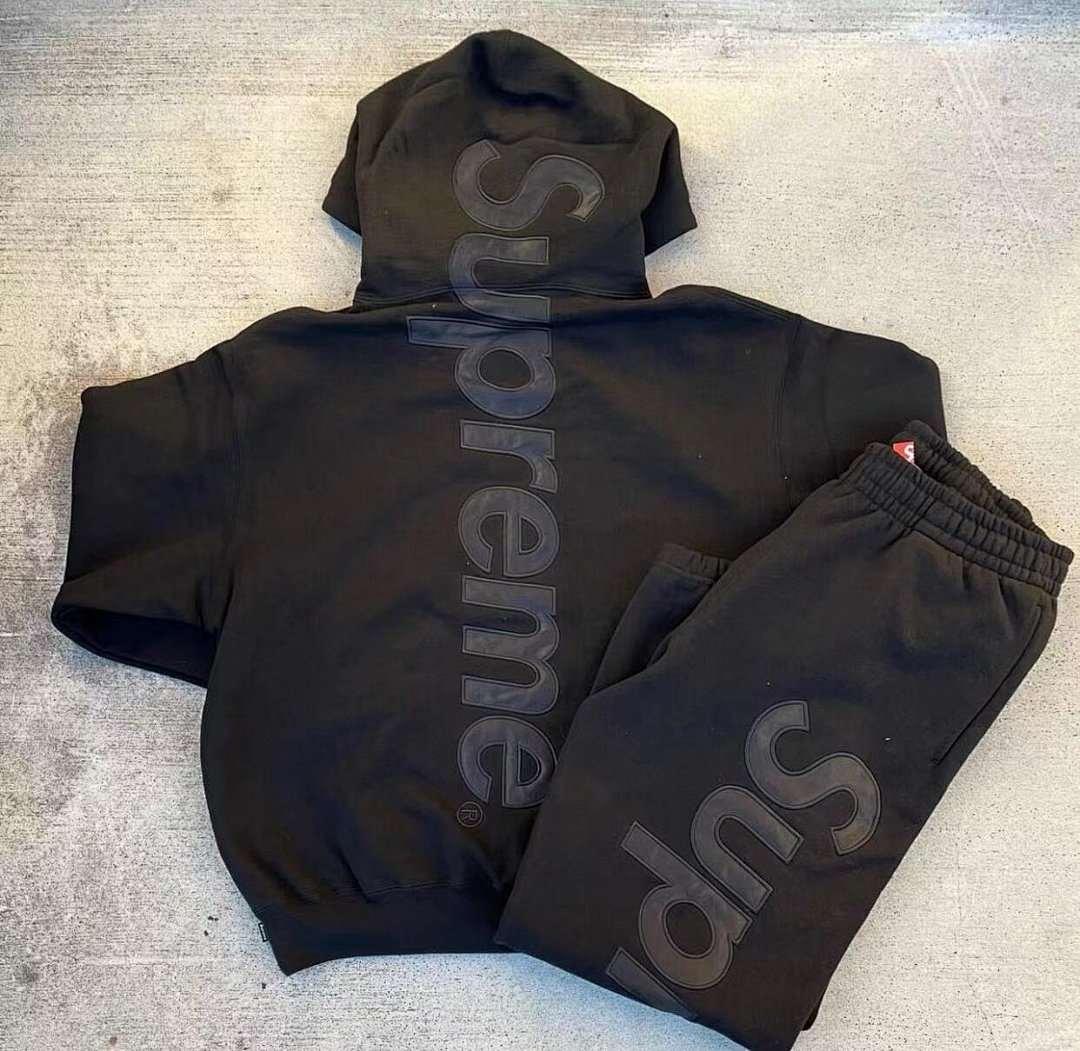 Supreme 238 23 SATIN APPLIQUÉ SWEATPANT Big LOGO Black Light Floral Grey S M L XL A311# - Image 8