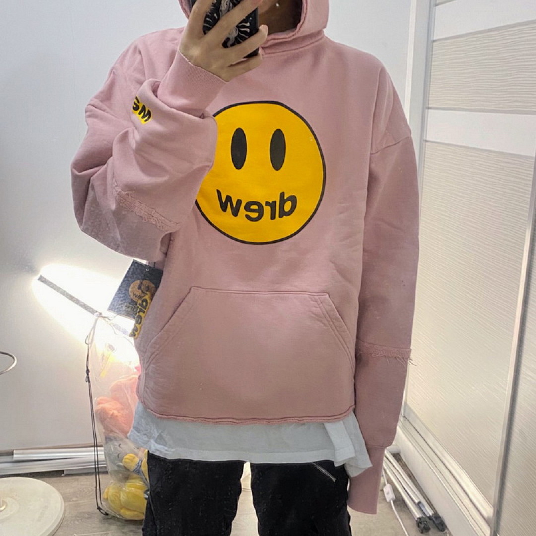 Off-White 218 Drew House 21Ss Mascot Deconstructed Hoodie Black Off White Pink S M L - Image 31