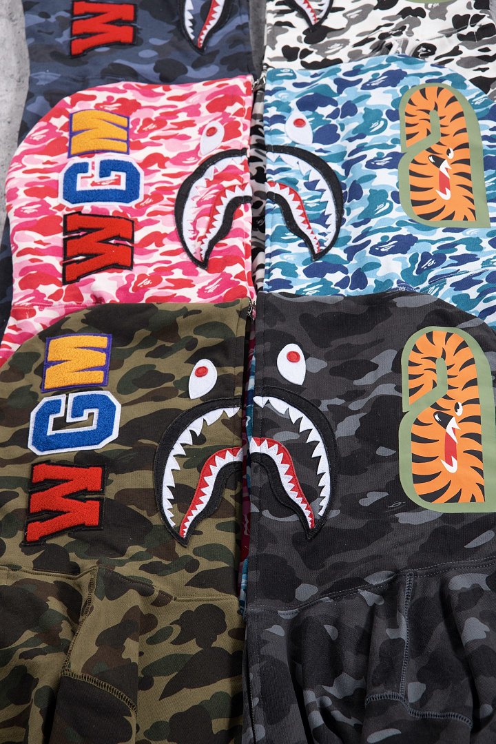 Bape 438 : Green Camo Red Yellow Purple Pink Blue Grey White Black S-XL - Image 53