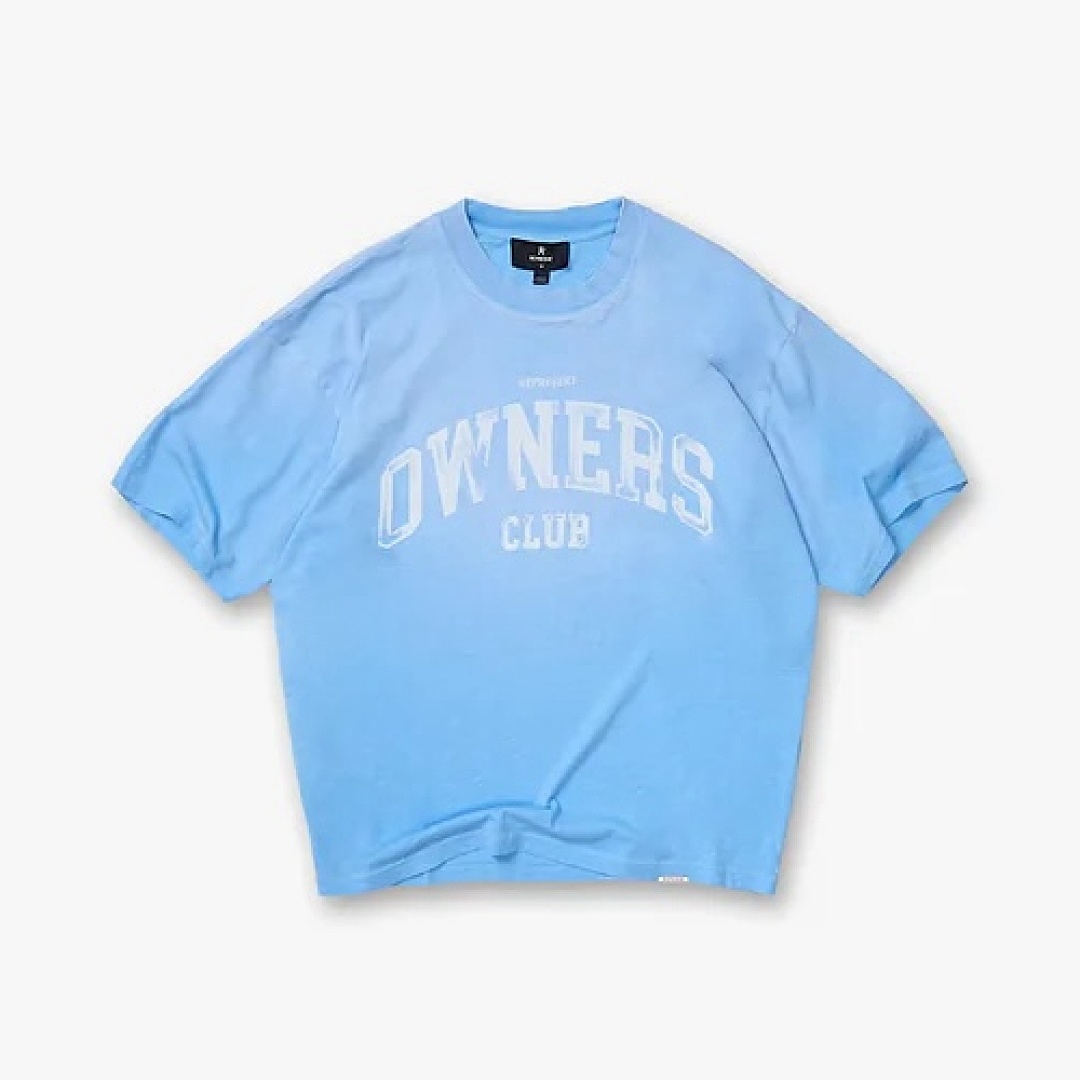 Off-White 128 REPRESENT New High Mens Womens Top Wide Short Sleeve T : S M L XL Washed Blue Off (White) - Image 10