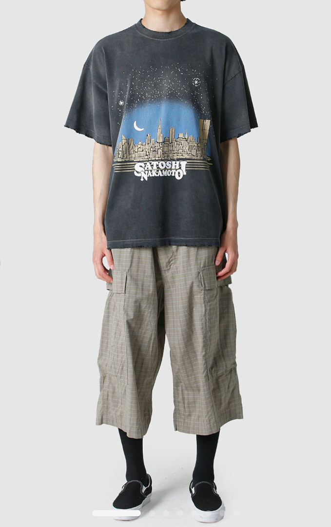 Unbranded 128 Satoshi Nakamoto Night Sky Stitching Short Sleeve T : Washed Black S M L - Image 15