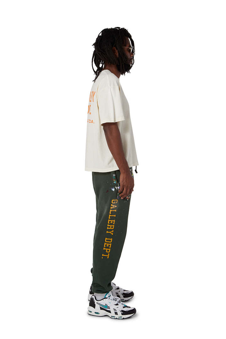 Gallery Dept 98 Gallery Dept. Classic Souvenir Tee LOGO Print Collar Short Sleeve T Black Grey White Cream Apricot Sky Blue Fruit Green Dark S M L - Image 23