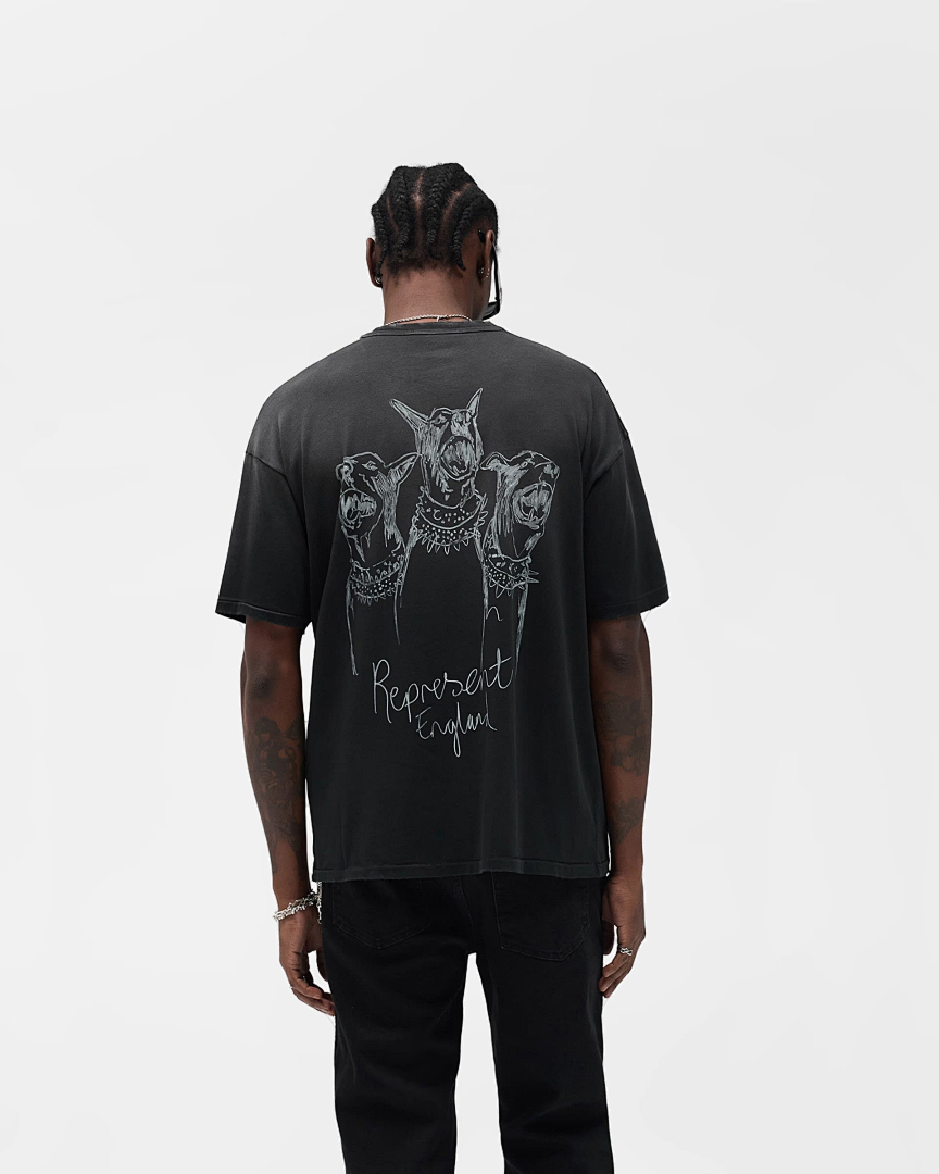 Jordan 138 Rrepresent Hand Drawn Thoroughbred T-Shirt Short Sleeve T : Washed Black White S M L - Image 18