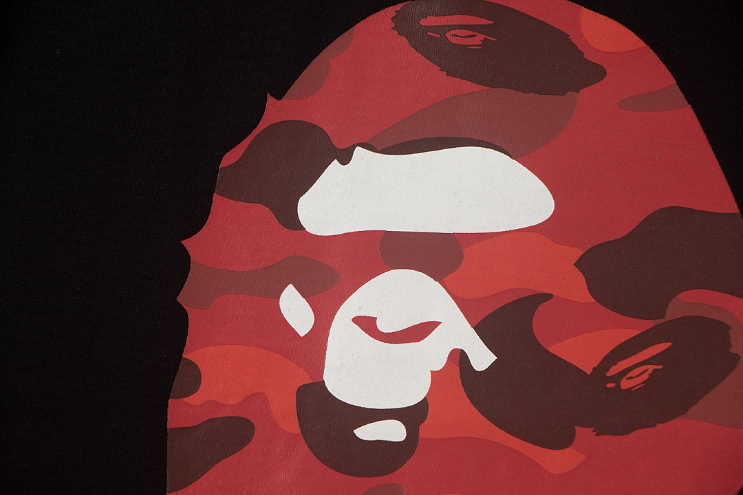 Bape 148 TOP Print Collar Short Sleeve T Black White S-XL - Image 8