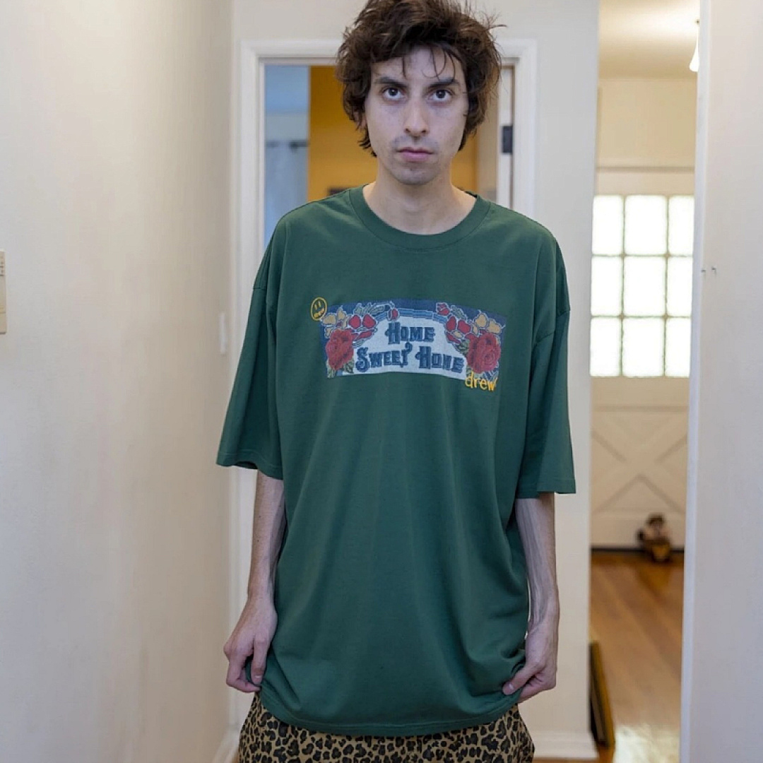 Drew House 108 DREW HOUSE Floral Print Embroidered High Wide Short Sleeve T Green S M L - Image 5