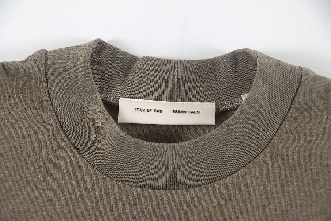 Essentials 118 SS25 Classic Hoodie Label Print Short Sleeve Silk Silver Gum : XS-XL (Grey Brown Oatmeal) - Image 59