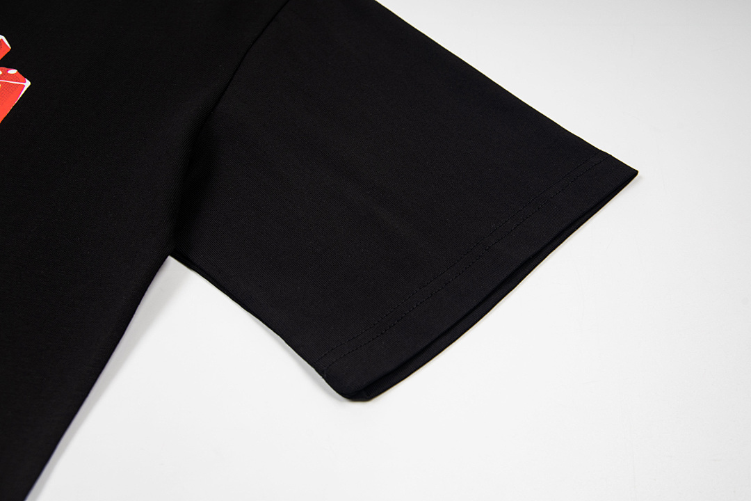 AMIRI 118 Wide Version Model Short Sleeve T Logo Print High Wind Black Apricot S M L XL 9910# - Image 7