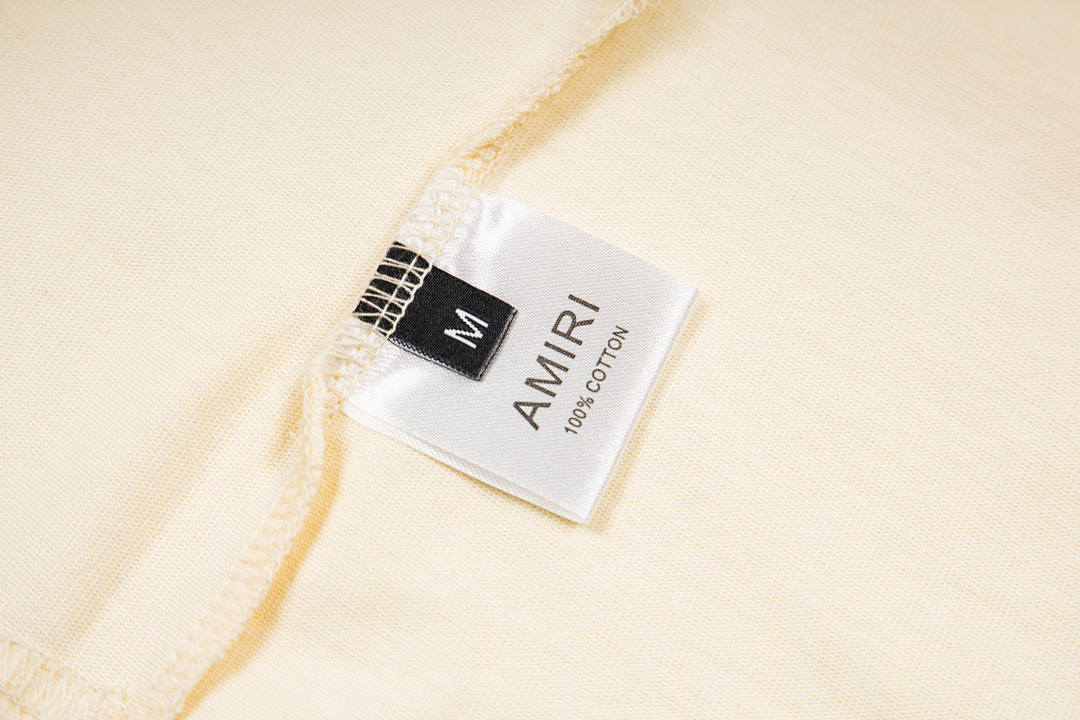 AMIRI 118 Wide Version Model Short Sleeve T Logo Print High Wind Black Apricot S M L XL 9910# - Image 21