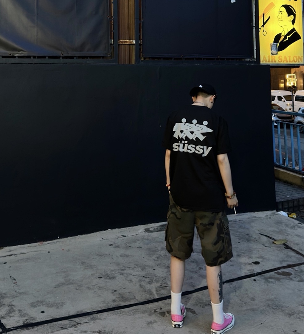 Stussy 98 STU 24SS SURFWALK PIGMENT DYED TEE Small Print Short Sleeve T : Black White S M L XL Y2413# - Image 9