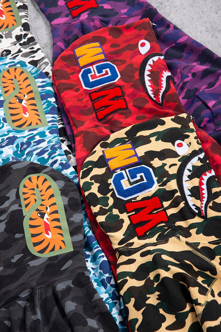Bape 438 : Green Camo Red Yellow Purple Pink Blue Grey White Black S-XL - Image 54