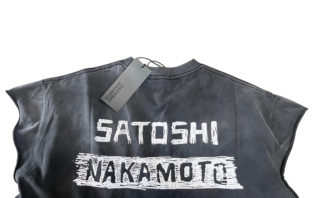 Unbranded 128 SATOSHI NAKAMOTO Washed Black Sleeve T : S M L - Image 9