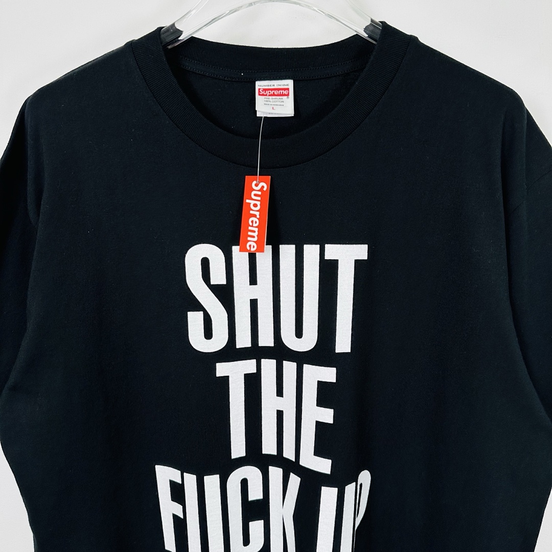 Supreme 138 NUMBER INE Collab SHUT UP TEE Short Sleeve Black White S (N) - Image 6
