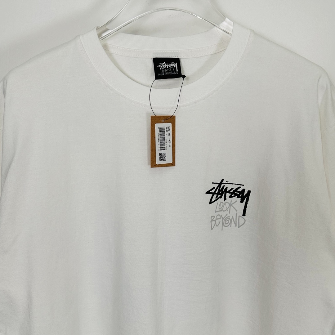 Stussy 128 STU SS25 LOOK BEYOND TEE PIGMENT DYED Double S Print Short Sleeve (Black White) - Image 21