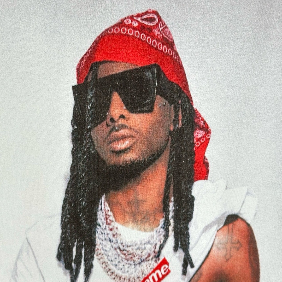 Supreme 138 Khaki T FW25 PLAYBOI CARTI PHOTO TEE Patch Print Short Sleeve Black White S-XL - Image 9
