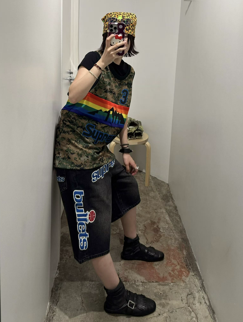 Supreme 358 Mitchell & Ness SS26 Bullets Baggy Denim Short - Image 26