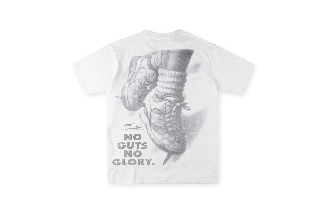 Hellstar 138 HELLSTAR STUDIOS Top Wind Print Solid Cotton Short Sleeve White S-XL - Image 3