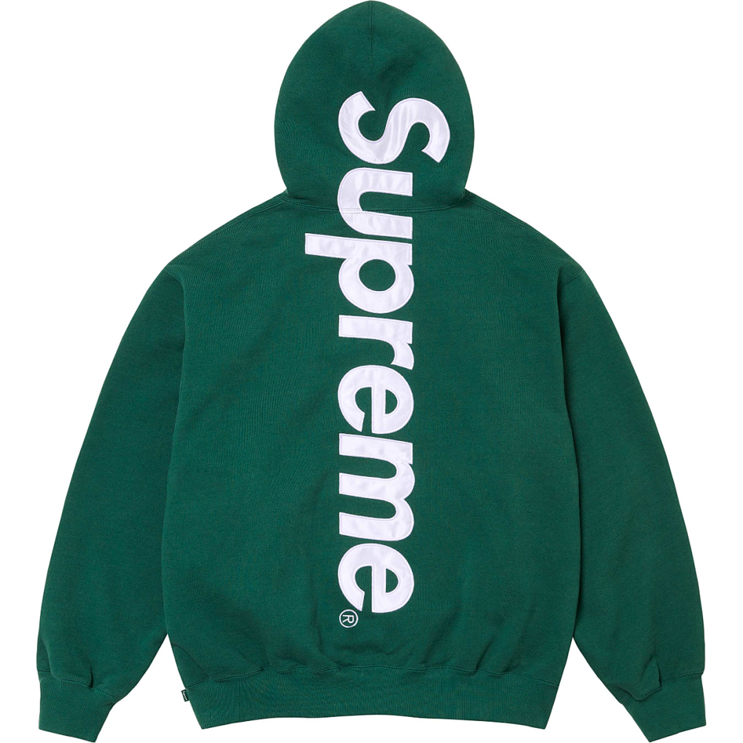 Supreme 258 Sup 22FW Satin Appliqué Hooded Sweatshirt Green Black Floral Grey Blue Brown Light Orange Khaki Purple S M L - Image 12