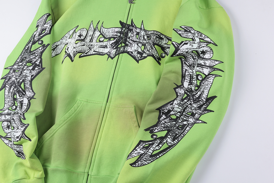 Hellstar 318 Hellstar Studios RECORDS Hoodie Mens Womens Green S-XL - Image 9