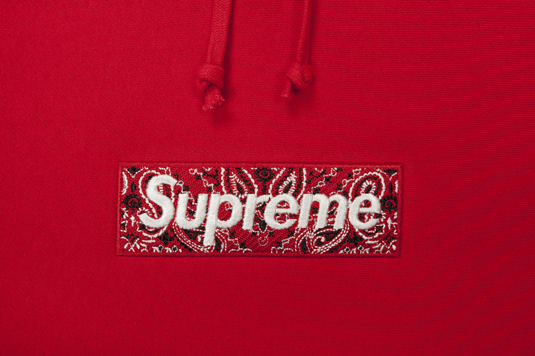 Supreme 248 Fruit Floral Embroidered Label SUP Bandana Box Logo Hooded Sweatshirt BOXLOGO Velvet Black Grey Red Pink Sky Blue S-XL S303# - Image 38