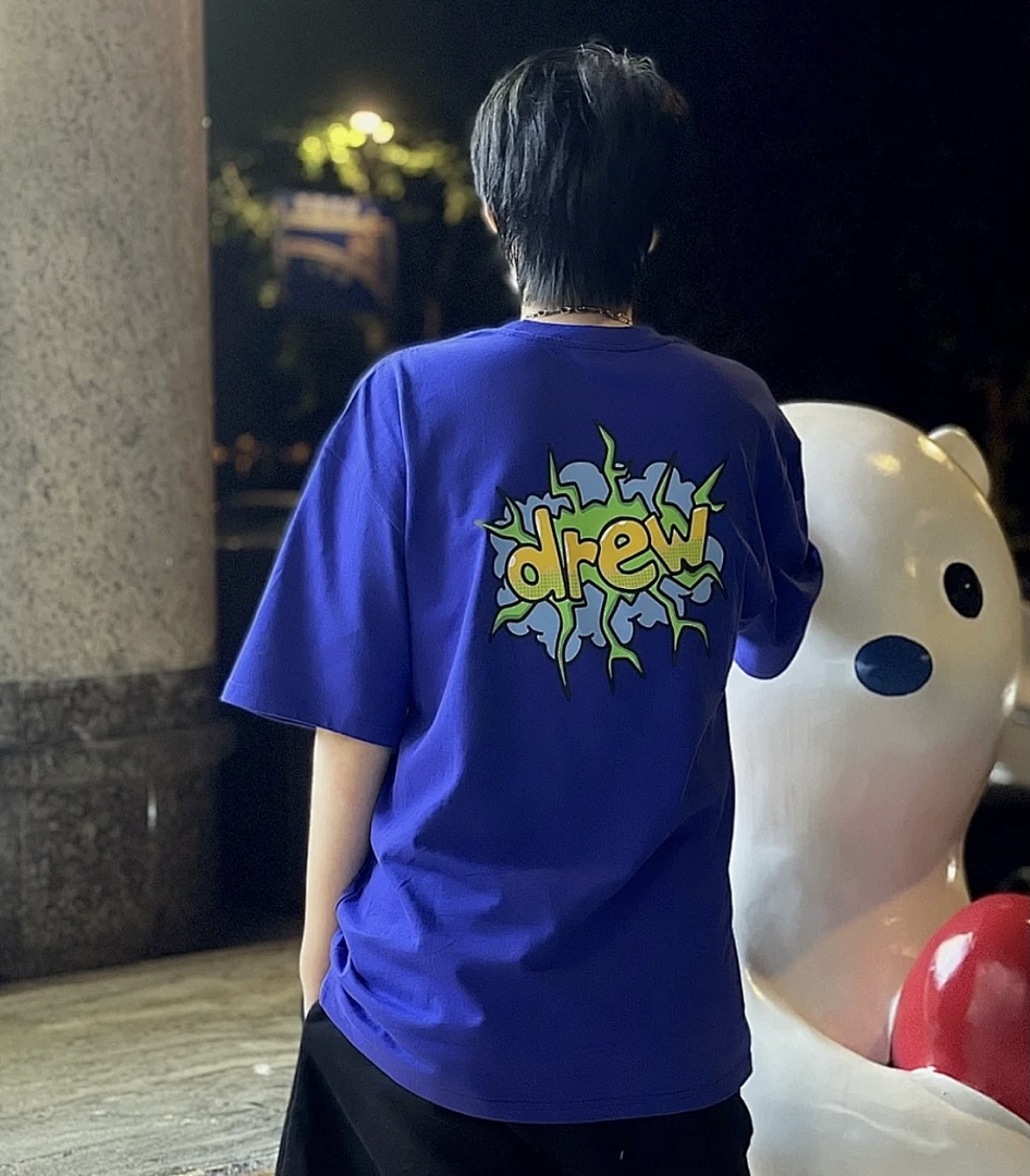 Drew House 98 DREW HOUSE Limited Exclusive Logo Print Collar Short Sleeve T White Color Blue S M L - Image 21