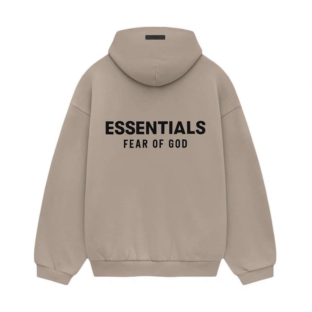 Essentials 228 Ess FALL24 HOLIDAY Fleece Hoodie Gum Velvet : Dark Mist Grey Light Black Desert Gold Brown :S-XL - Image 11