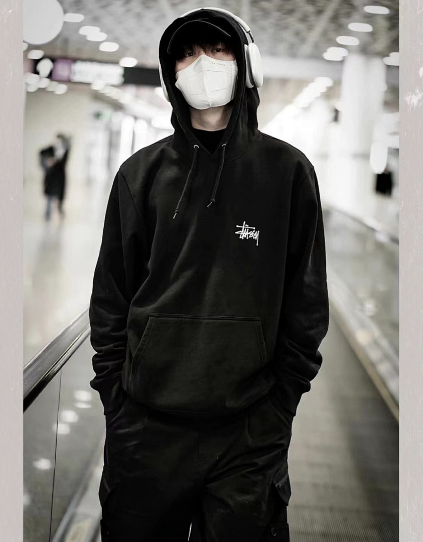 On Running ON SALE118 Stu FW24 BASIC STÜSSY HOODIE Off White Black Light Grey Purple Color Blue Apricot Green S M L - Image 41
