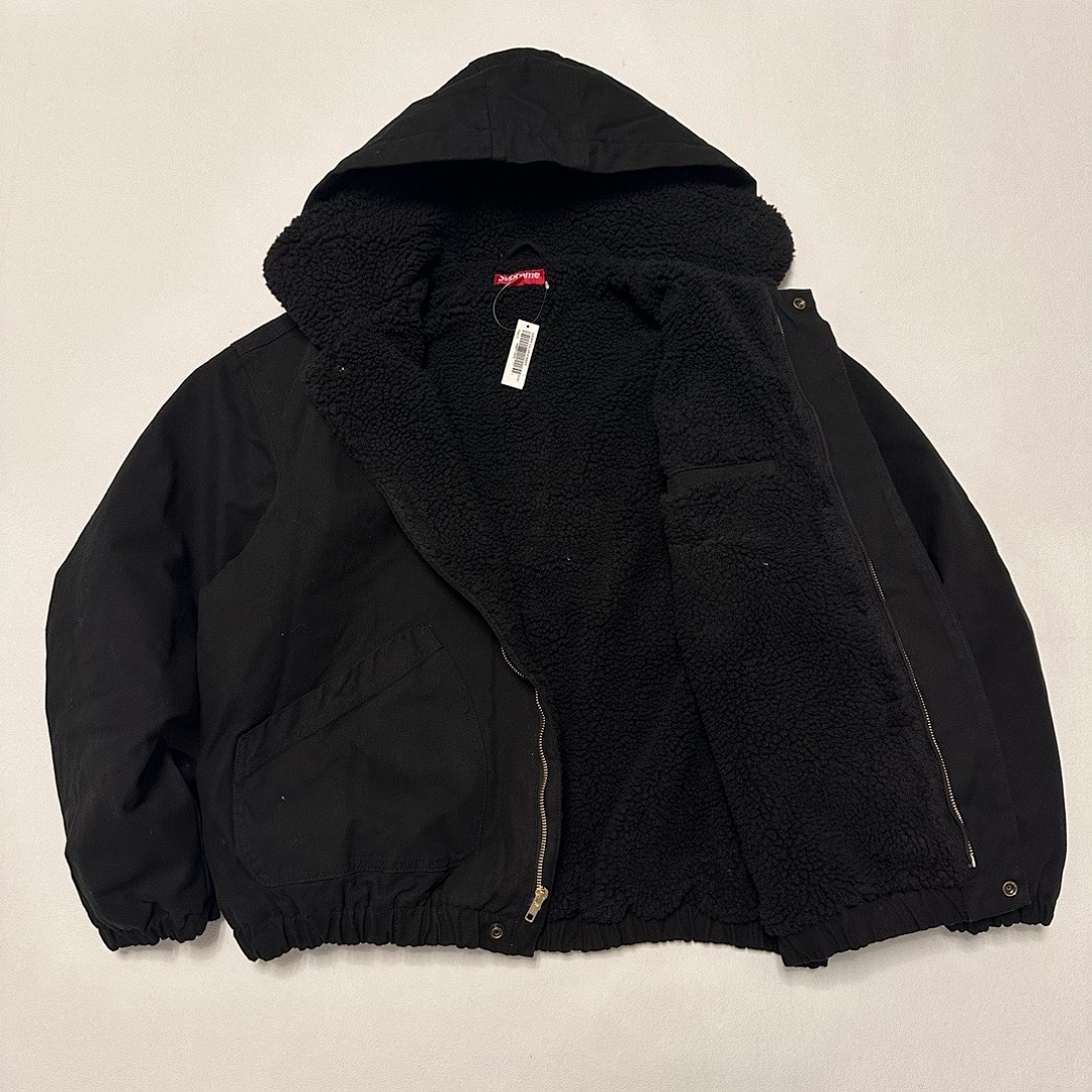 Supreme 598 24Fw Faux Shearling Lined Bomber Jacket Velvet Black White Water Blue S-XL - Image 23