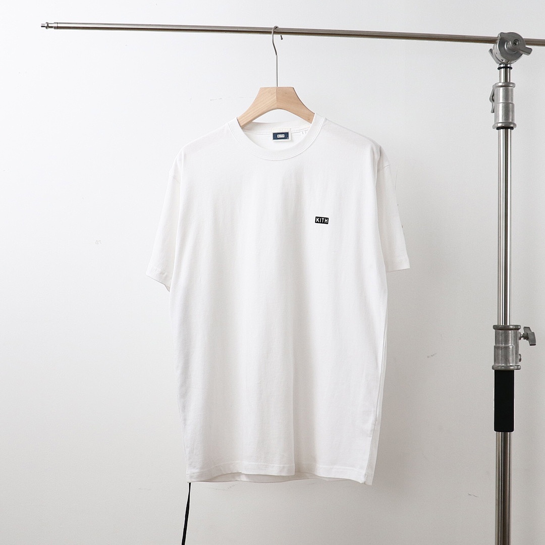 Adidas 128 KITH Summer Small LOGO Label Short Sleeve T : Black White Coffee Military Green Off Grey S M L - Image 14