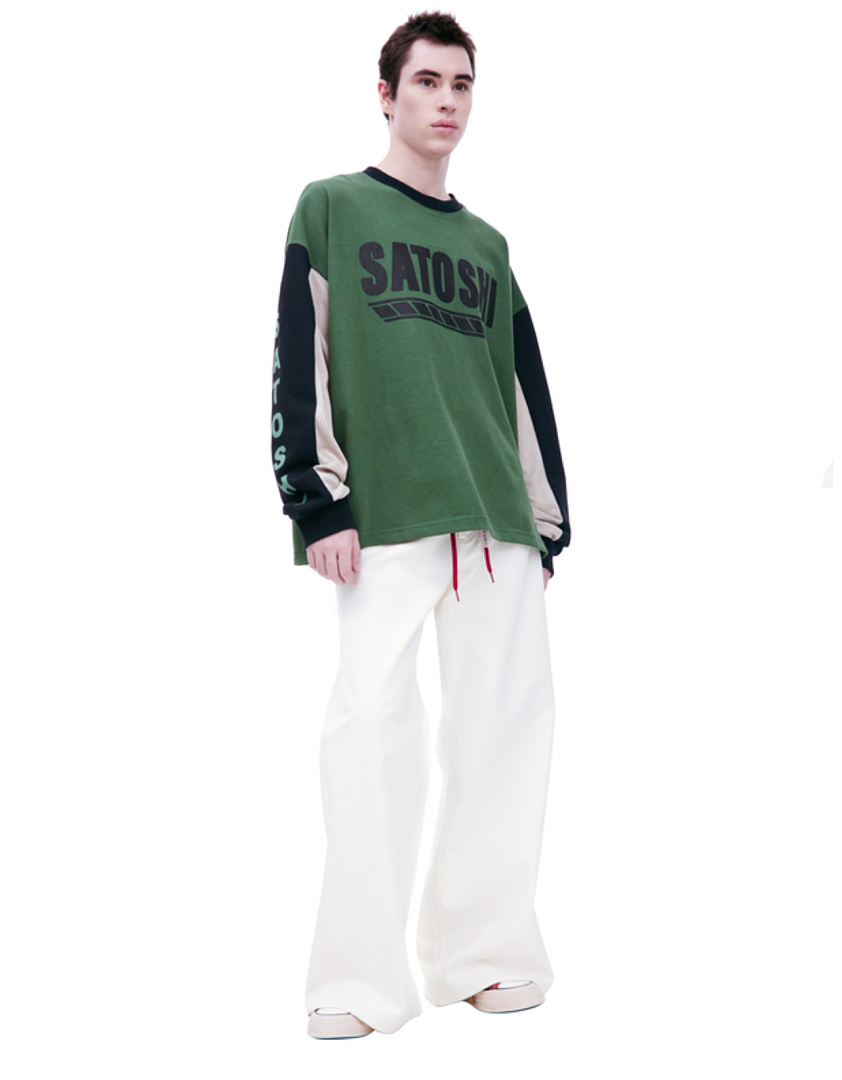 Unbranded 148 Satoshi Nakamoto Blue Patchwork Collar Long Sleeve : Green S M L - Image 22
