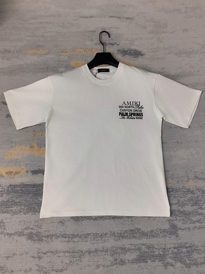 AMIRI 118 Wide Version Model Short Sleeve T Logo Print High Wind Black White S M L XL 9908# - Image 29